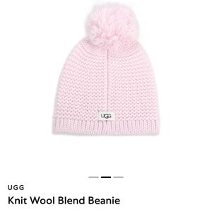 UGG Pink Knit Wool Blend Beanie NWT